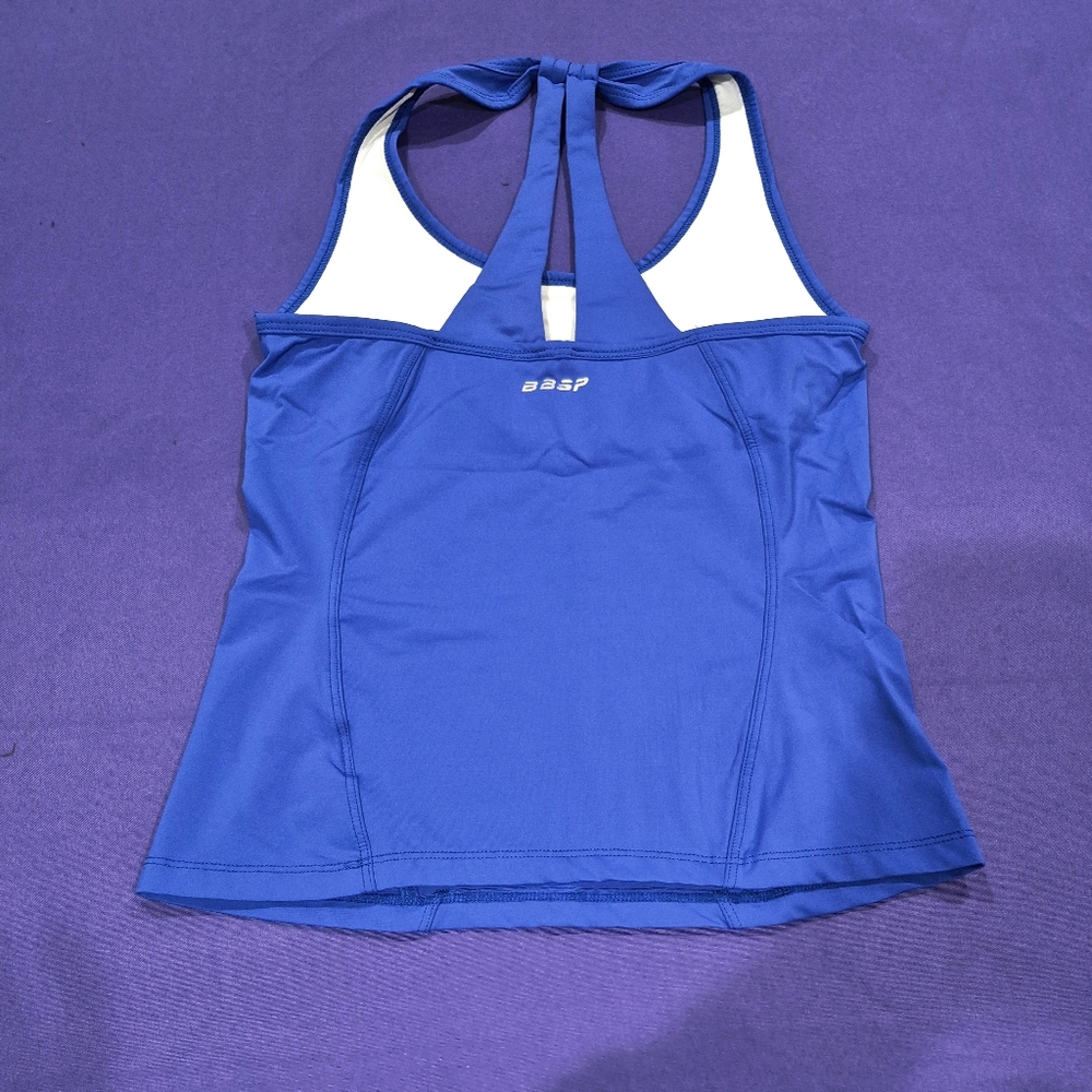 Bebe Sport Logo Blue Tank w/Shelf Bra - XS/S.